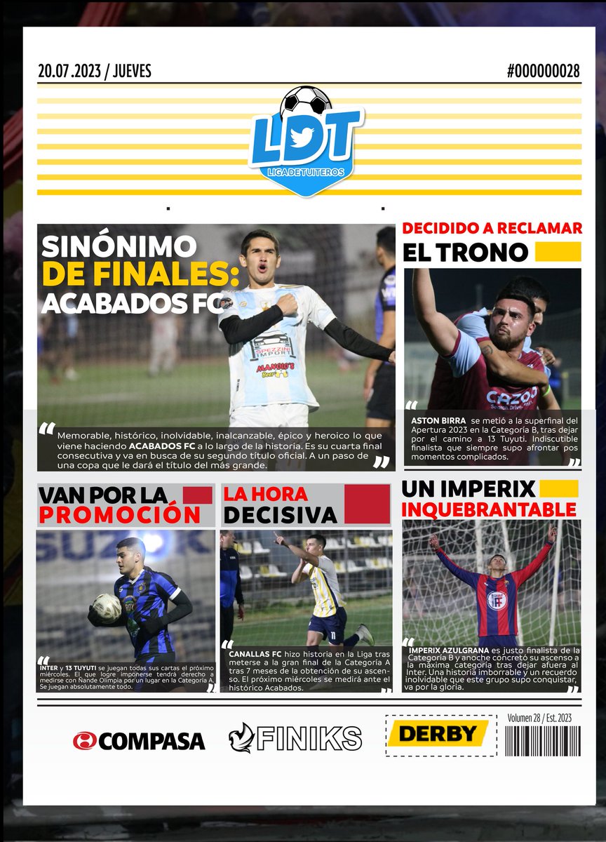 La portada 🗞️⚡

Las finales ya tienen a sus protagonistas confirmados.
Gente que repite y no se cansa, otros que atropellan sin permiso, otros guapos.

¡Así se vivió la noche de anoche! 🔥

#UnaLigaMásGrande