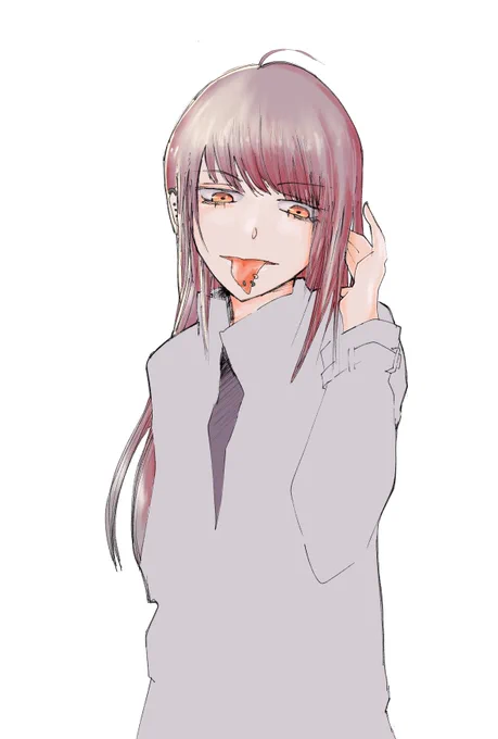 せっかくなので、この前の線画を塗ってみてる(途中) #イラスト #練習