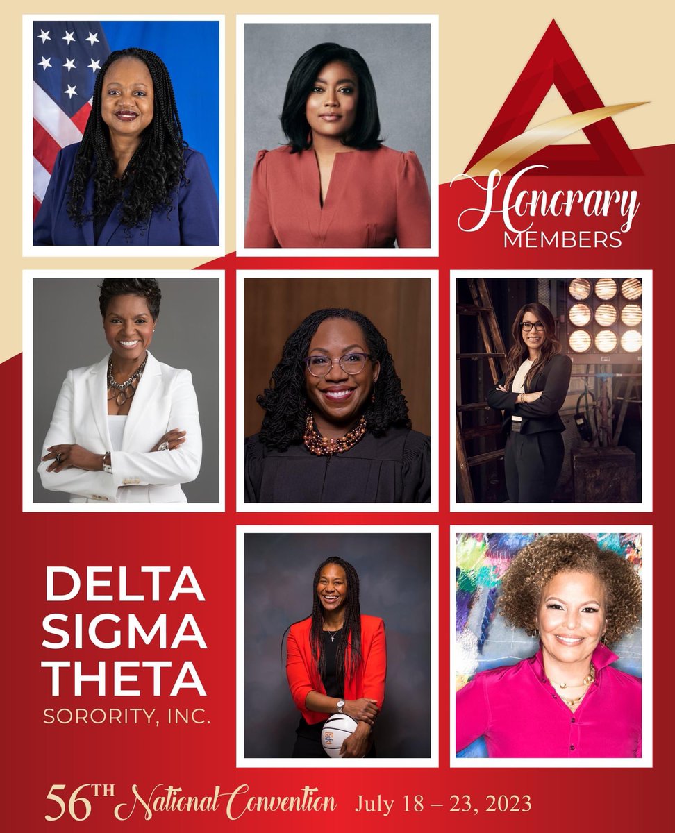 AATXDST's tweet photo. We are excited to announce our newest Honorary Members who have been inducted into the Sorority during the 56th National Convention: Ambassador Bonnie D. Jenkins, Channing Dungey, Rashida Jones, Tamika Catchings, Debra Lee, Phyllis Newhouse, Justice Ketanji Brown Jackson. https://t.co/J5mY0DNNPO