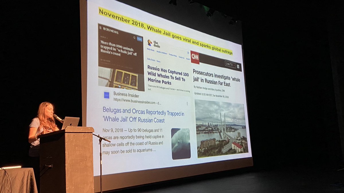 Oxana Federova teaching us how they freed #Blackfish &amp; Belugas from the Russian “whale jail.” A remarkable victory story at #Superpod8 cc ⁦<a href="/Voice_OT_Orcas/">Voice of the Orcas</a>⁩ ⁦<a href="/OrcaSOS/">Orca S※O※S</a>⁩ - Remarkable lectures happening in Friday Harbor, SJI, WA USA