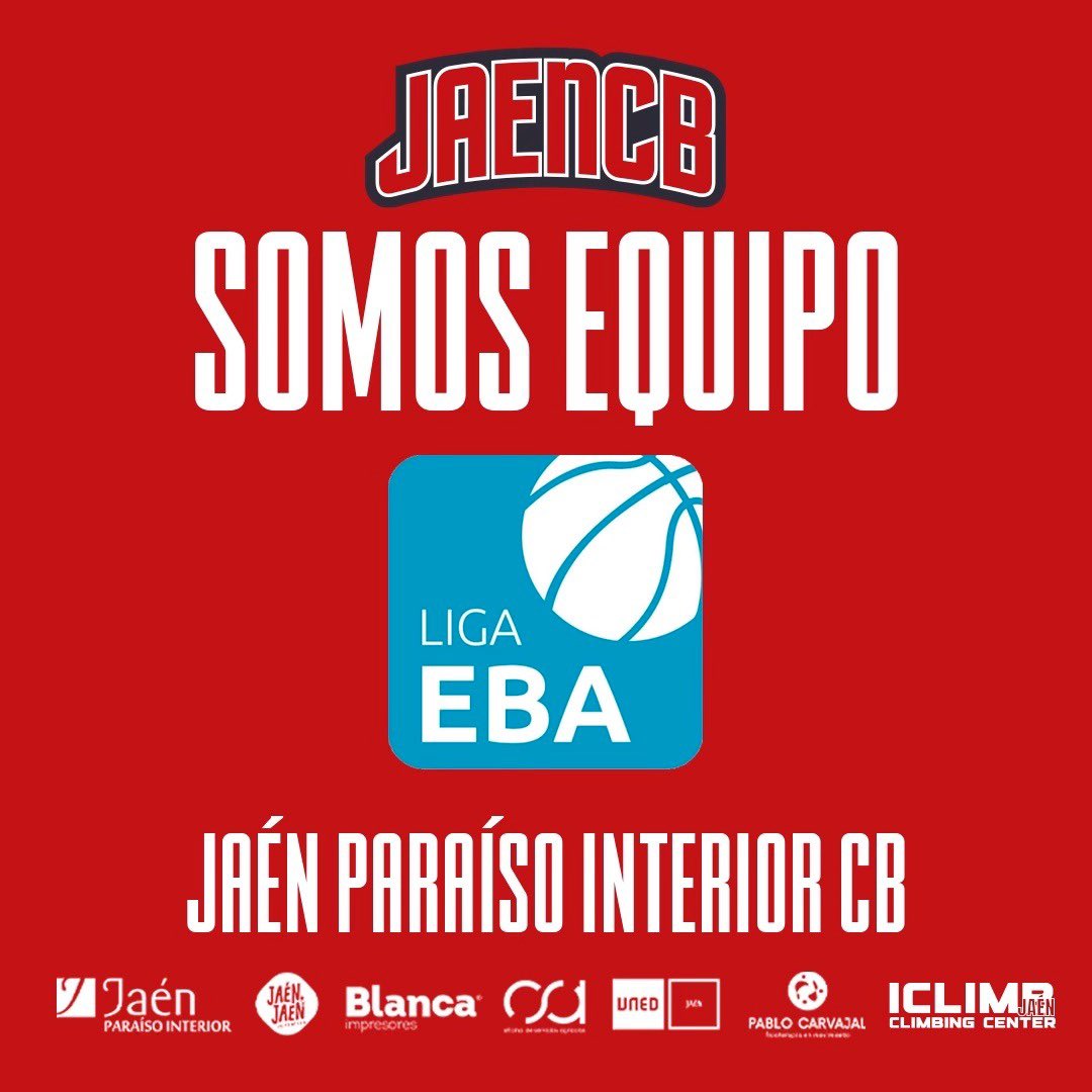 🙌🏼 SOMOS EQUIPO EBA

📲 El Jaén Paraíso Interior CB competirá por 3er año consecutivo en la categoría EBA de la <a href="/CompeticionFEB/">CompeticionesFEB</a> 

❣️ Agradecidos a todos nuestros patrocinadores y entidades colaboradoras por apoyar este proyecto de CLUB

#todoalrojo #jaencb