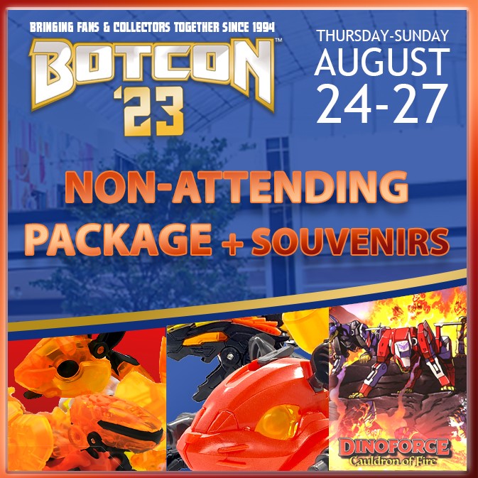 TheAgabyss's tweet photo. Botcon 2023 Non-Attendee Package PLUS Souvenirs Pre-Order

Link to purchase:
https://t.co/SRtWUHDnoQ

BotCon '23 Event Tickets Now on Sale!

#agabyss #botcon23 #52toys #dinoforce #transformers #dinobots #autobots #dinostorm https://t.co/NK7By0SLpf