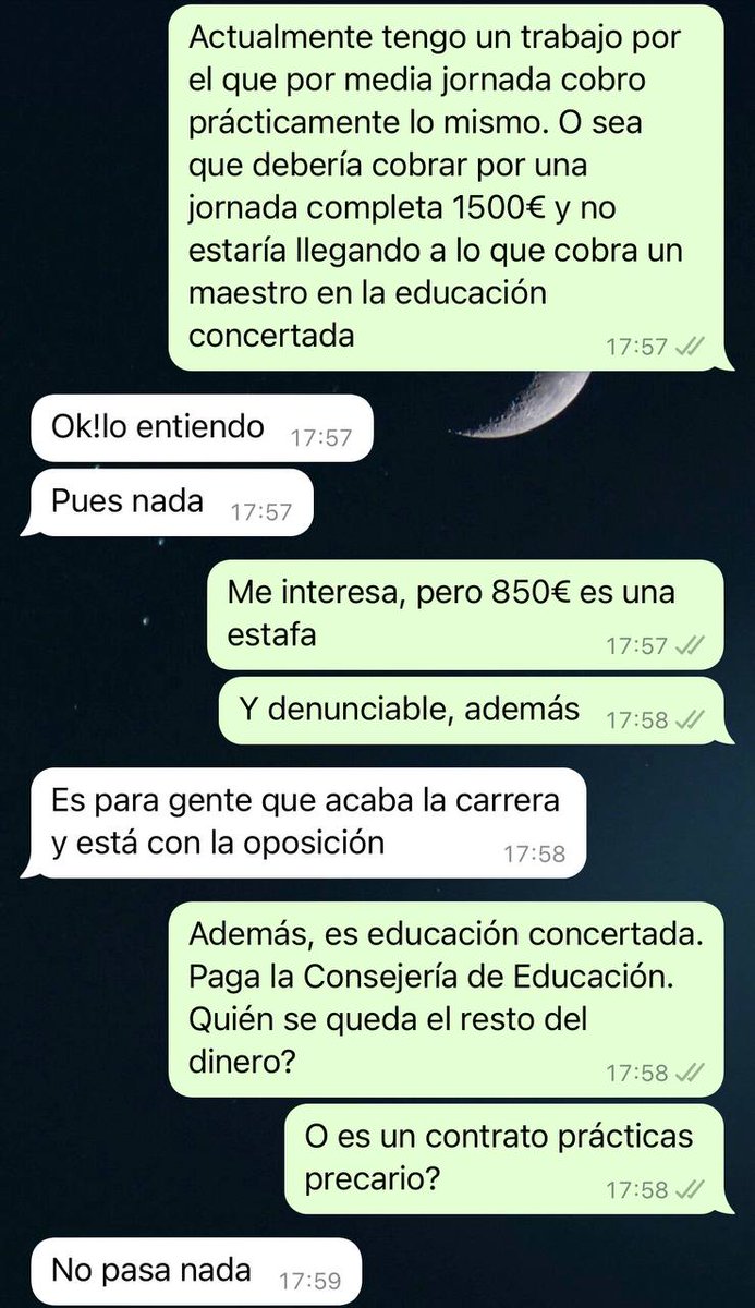 Oferta de trabajo en la Enseñanza Concertada: Enseñanza de Inglés en Primaria y Secundaria a tiempo completo, en jornada partida con atención en comedor (es decir, continua).  Salario de 850€ en 12 pagas. ¿Quién se queda con el resto de la pasta del concierto? <a href="/sumar/">Sumar</a>