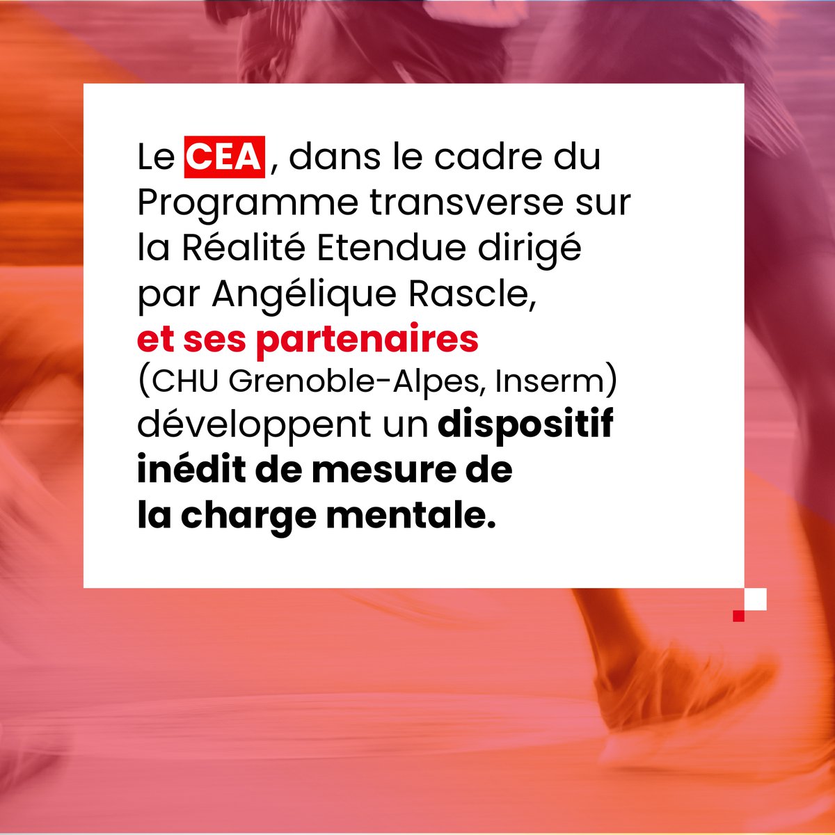 CEA_Officiel's tweet photo. #SantéMentale🧘| Une 20aine de coureurs de l’#UT4M se prêtent à un test organisé par le CEA et ses partenaires : posé sur leur crâne, un mini système embarqué mesure leur activité cognitive en temps réel, avant & après la course.
🎯Évaluer l’impact du sport sur la charge mentale https://t.co/OSbRBJN5sh