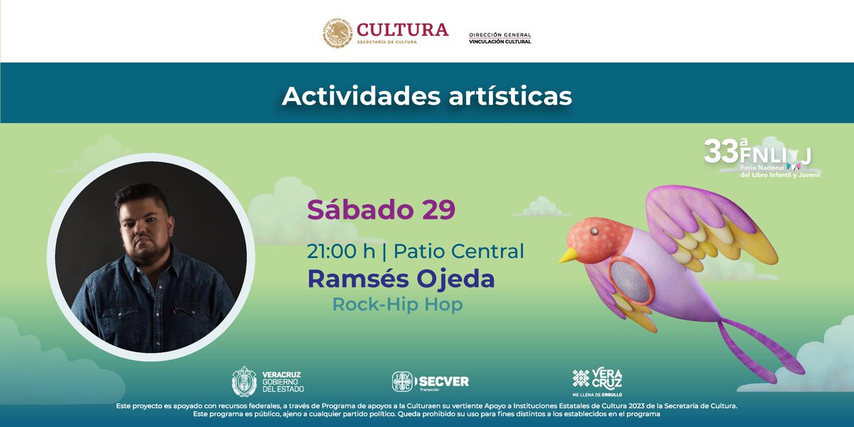 .<a href="/ramses_ojeda/">Ramsès Ojeda</a> es músico, compositor y productor originario de Coatepec. Se dedica al rock de manera independiente; la variedad de su repertorio incluye el jazz y los sonidos más clásicos.

#33FNLIyJ