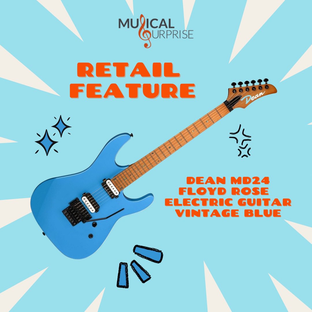 MusicalSurprise's tweet photo. These Dean Floyd Fose Vintage Blue guitars are flying off the shelves! We are re-stocked up, come check them out today! https://t.co/lEdIlVuE0L