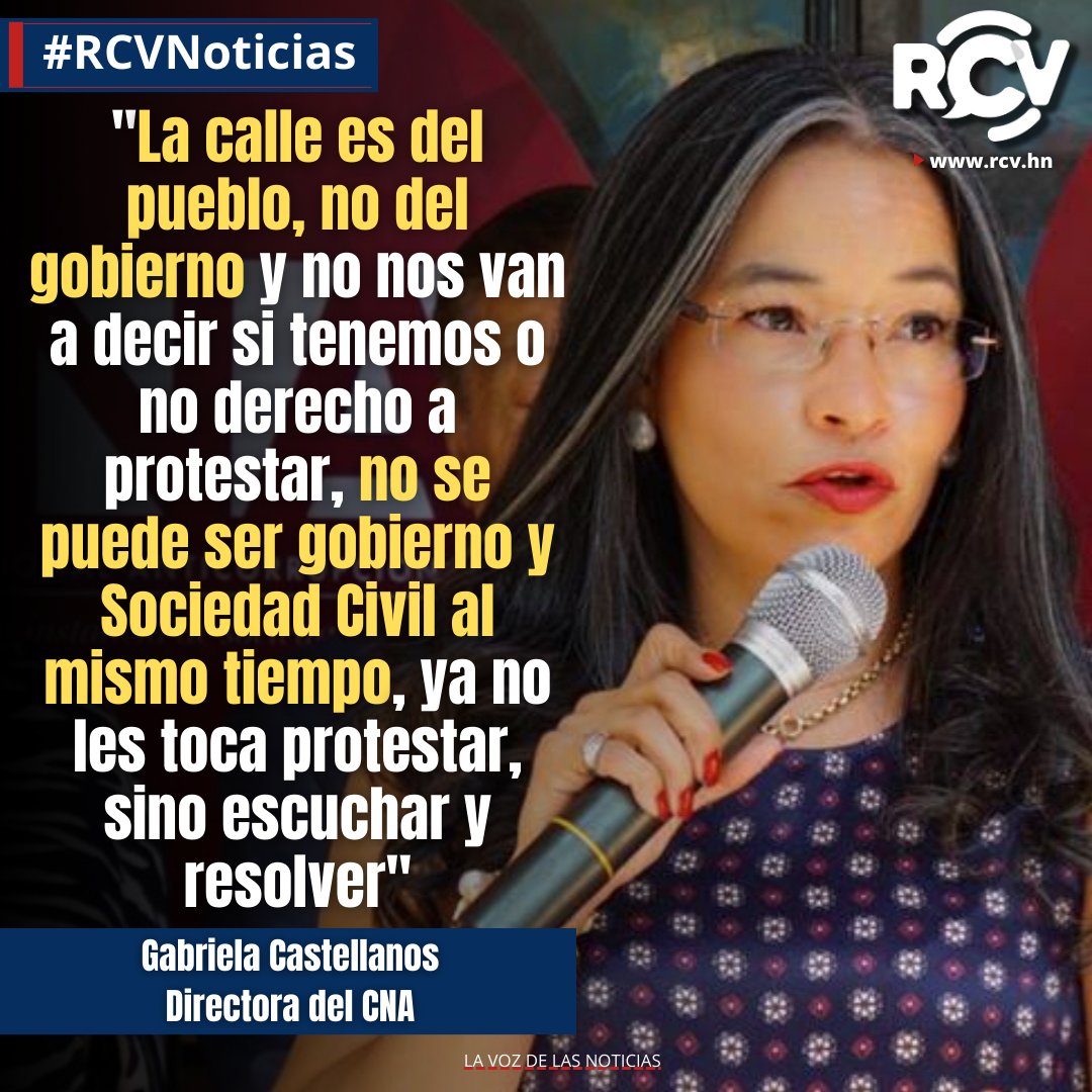 RCVHonduras's tweet photo. #RCVNoticias | ATENCIÓN 🚨

"No se puede ser gobierno y Sociedad Civil al mismo tiempo, ya no les toca protestar, sino escuchar y resolver", Gabriela Castellanos, Directora del @cnahonduras. https://t.co/YfeKjHEy4O