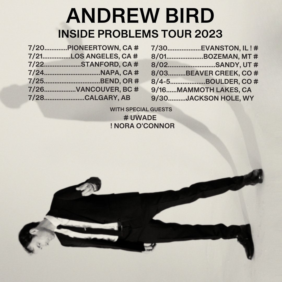 The Inside Problems summer tour begins today! Tickets: andrewbird.net/#tour