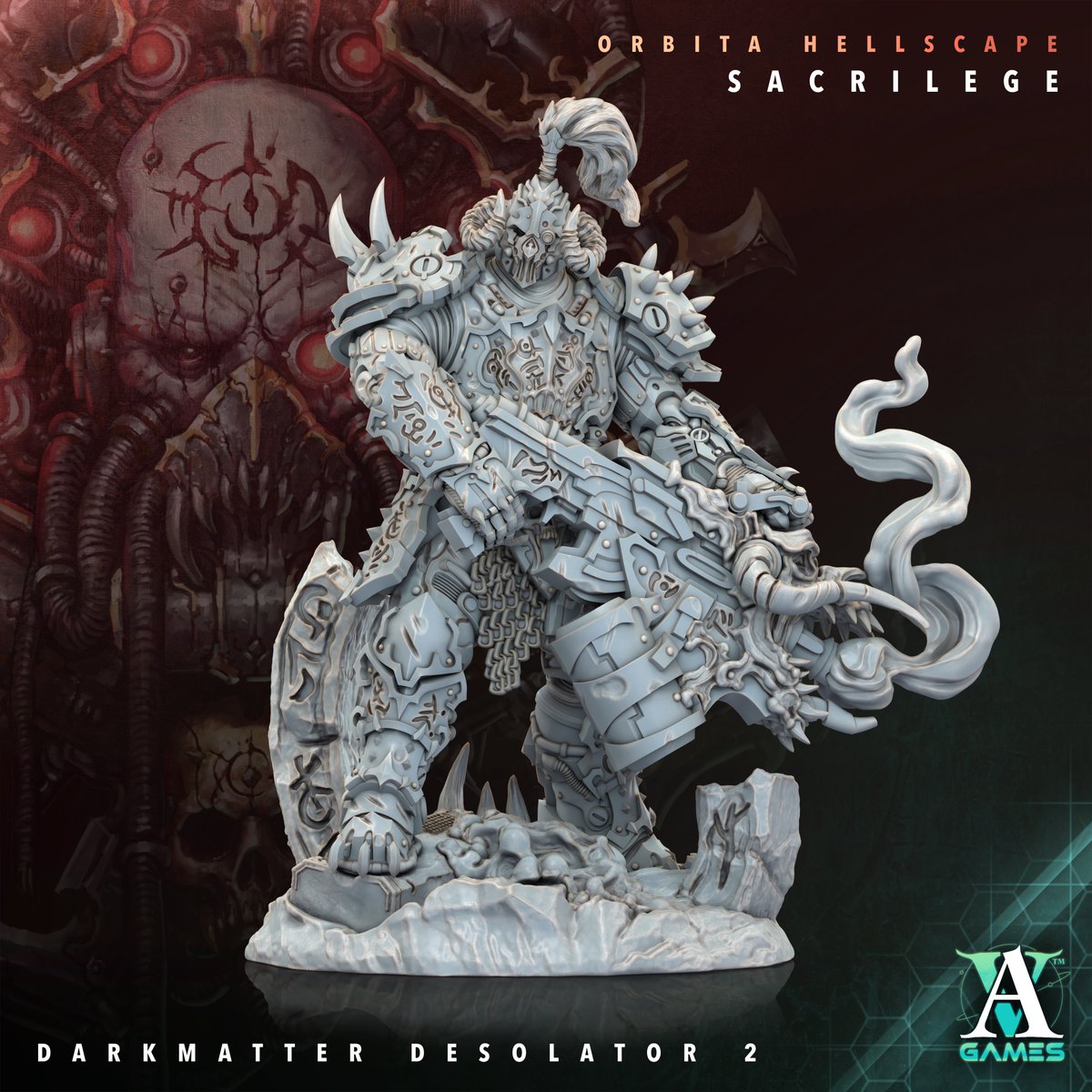 archvillaingame's tweet image. Coming Soon: 😈 Darkmatter Desolator (50mm • 5 poses • Modular)

#archvillaingames #scifi #hellscape #chaos #desolator