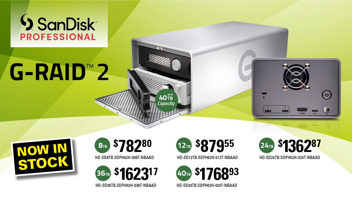 wimmedia_com's tweet photo. NOW IN STOCK! - Sandisk G-RAID 2s
8TB, 12,TB, 24TB, 36TB, 40TB
Prices subject to change without notice. Limited to stock on hand.
https://t.co/1rdLCk3Esz https://t.co/06kBoc2jmT