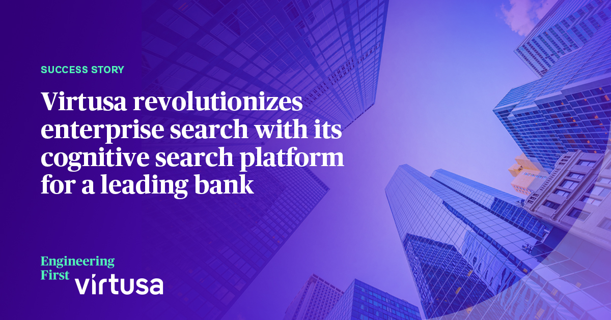 VirtusaCorp's tweet image. Virtusa&apos;s customized search solution helped a major bank enhance its customer portal, increasing participation and reducing customer service calls. Click here to learn more: splr.io/6018gAMia #ML #EnterpriseContent #EnterpriseData #AI