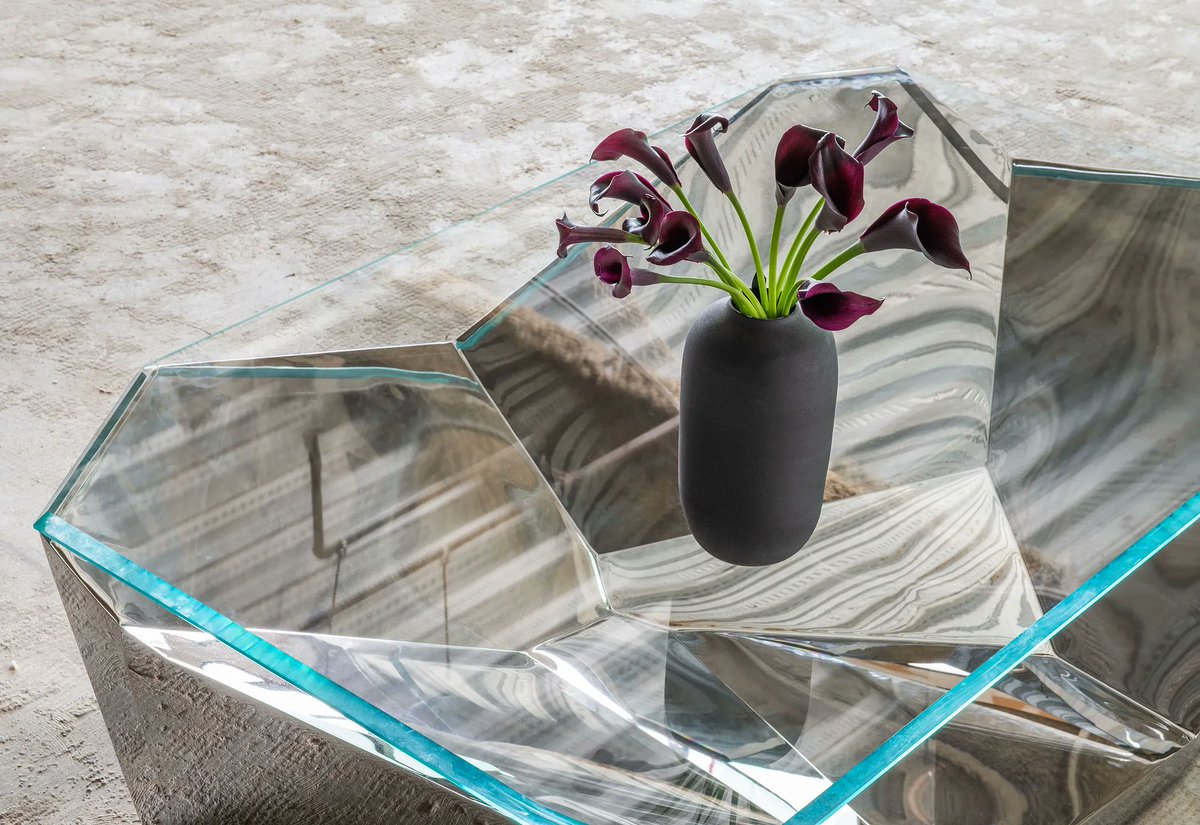 purcell_design's tweet photo. Make a bold statement with the Geode table, a stunning fusion of design, art, and technology. With its thick chamfered glass top and unique base inspired by the interior and exterior of a geode, this table is sure to be a conversation starter. https://t.co/jGDJK7atX9
