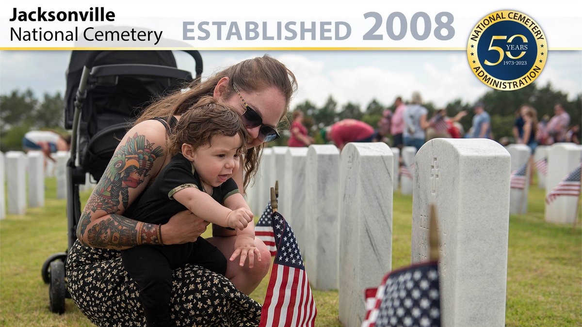 53 cemeteries we've added since 1973. Jacksonville (Fla.) NC was established 2008.
@USNavy photo by Mass Comm. Specialist 2nd Class Zachary Behrend is Master-at-Arms 2nd Class Rebecca Vallejo & her son placing flags in preparation for Memorial Day.
#HonoringVeteranLegacies https://t.co/c90yVdLTT7