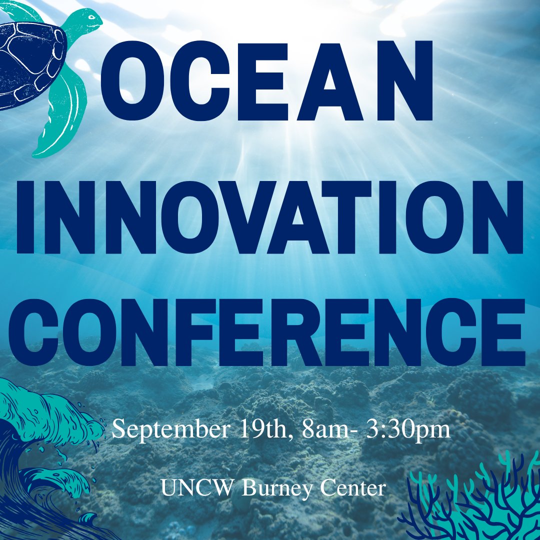 Join us for our first Ocean Innovation Conference on Tuesday, September 19, 2023, from 8am-3:30pm! Thank you to the City of Wilmington, Sea Grant North Carolina, CFCC Small Business Center, SBTDC, and NC IDEA for sponsoring this event! 💡🌊
uncw.augusoft.net/index.cfm?meth…