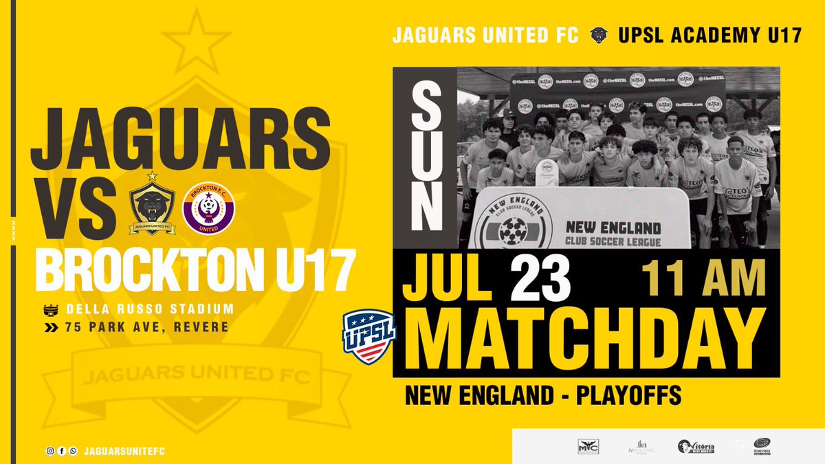 Playoff time!

Our U17 takes on @brocktonfc U17 in the @upslsoccer <a href="/upslnortheast/">UPSL Northeast</a> Academy U17 bracket👊