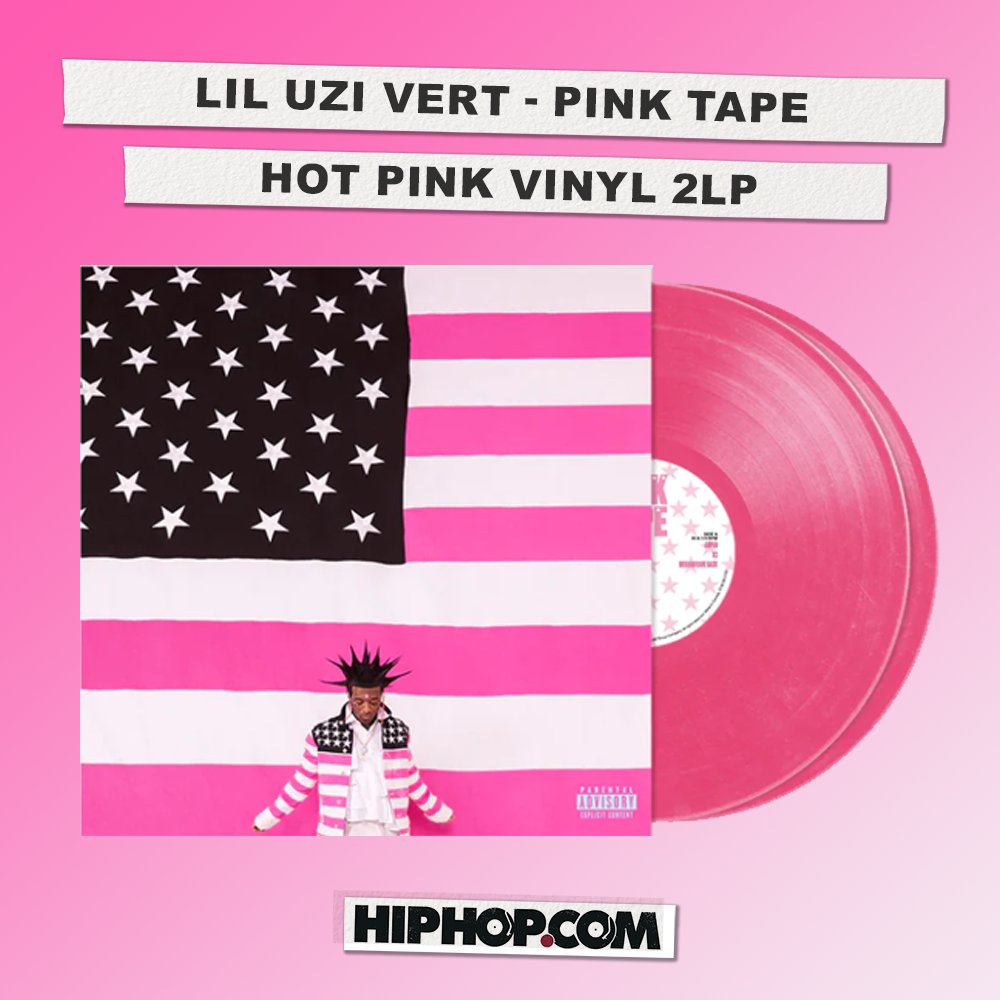 hiphopdotcom's tweet photo. JUST LANDED! Lil Uzi Vert - Pink Tape: Hot Pink Vinyl 2LP

‘Pink Tape’ features the hit singles ‘Just Wanna Rock’, ‘Flooded The Face’ &amp; ‘Endless Fashion (feat. Nicki Minaj)’.

Shop now >> https://t.co/BwyRjyCFyw https://t.co/CS3nc5ZOUY