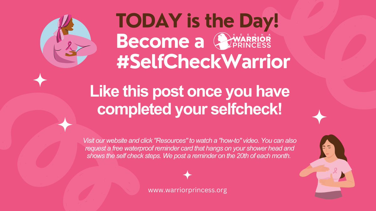 TODAY IS THE DAY for your monthly #BreastSelfCheck. Be sure to ❤️ the post once you complete your #SelfCheck.

You can also tag friends or family in the comments to remind them to do the same!