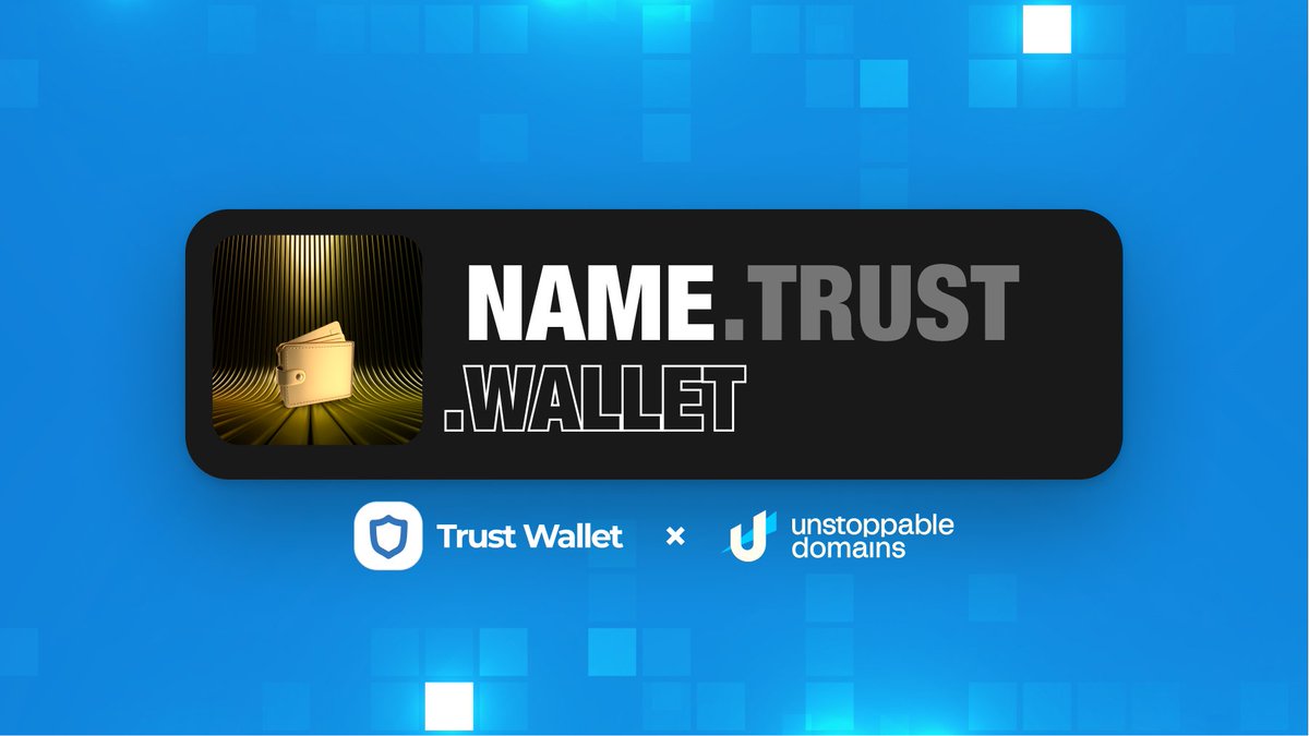 unstoppableweb's tweet photo. Interested in a .trust.wallet subdomain? 👀

We’ve teamed up with @TrustWallet for an exciting offer…

Get your trust.wallet subdomain today for only $1! 

Here’s how 👇 https://t.co/BBYo7VCVrz
