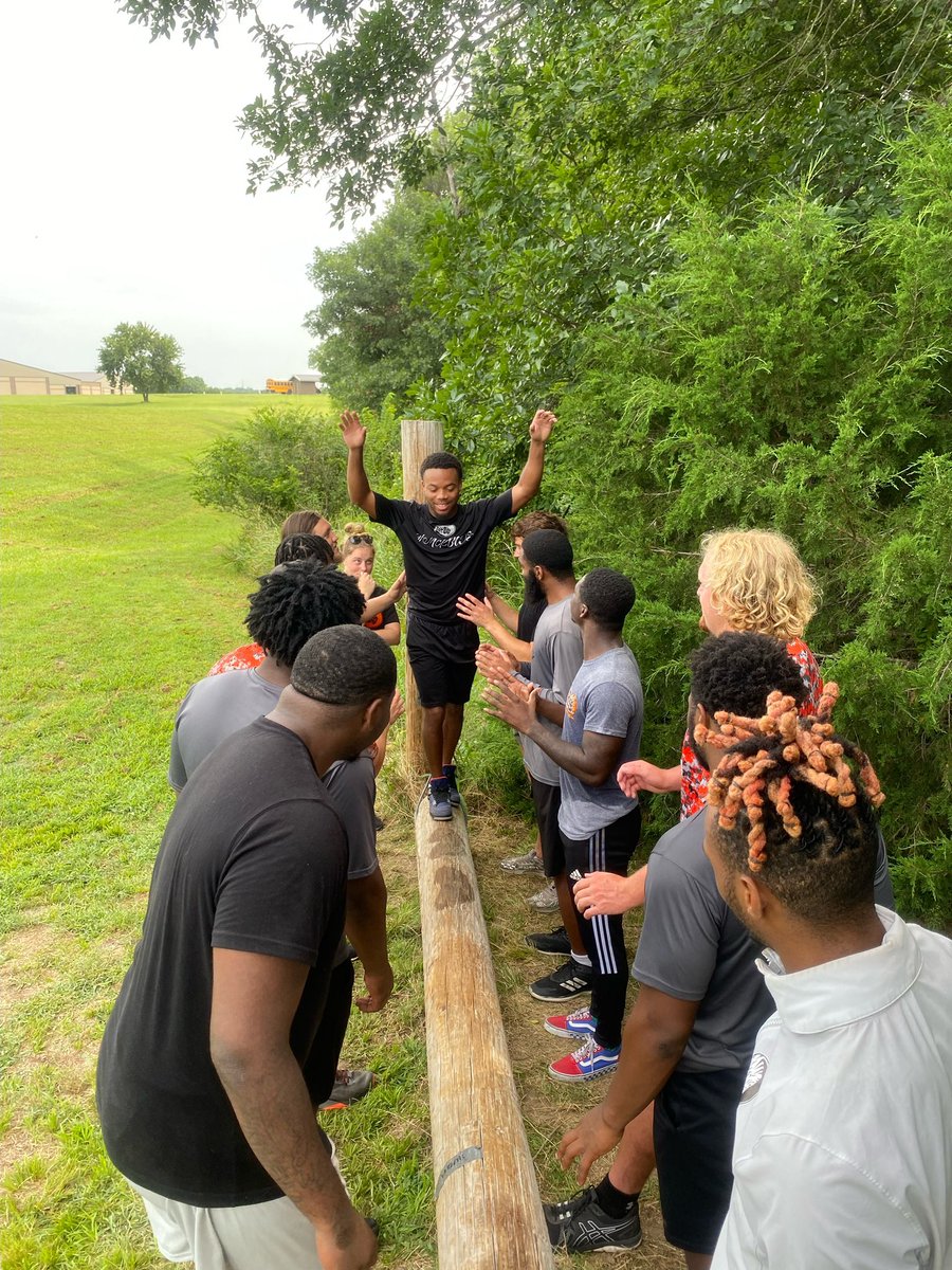 ECUTigersFB's tweet photo. The #Family spent the morning doing team building activities in preparation for the 2023 season! Huge thank you to Jay Wood, an alumnus of East Central and ECU Football, for creating an opportunity for our team to learn and grow together! #BeTheStandard https://t.co/mv0ivXSlRS