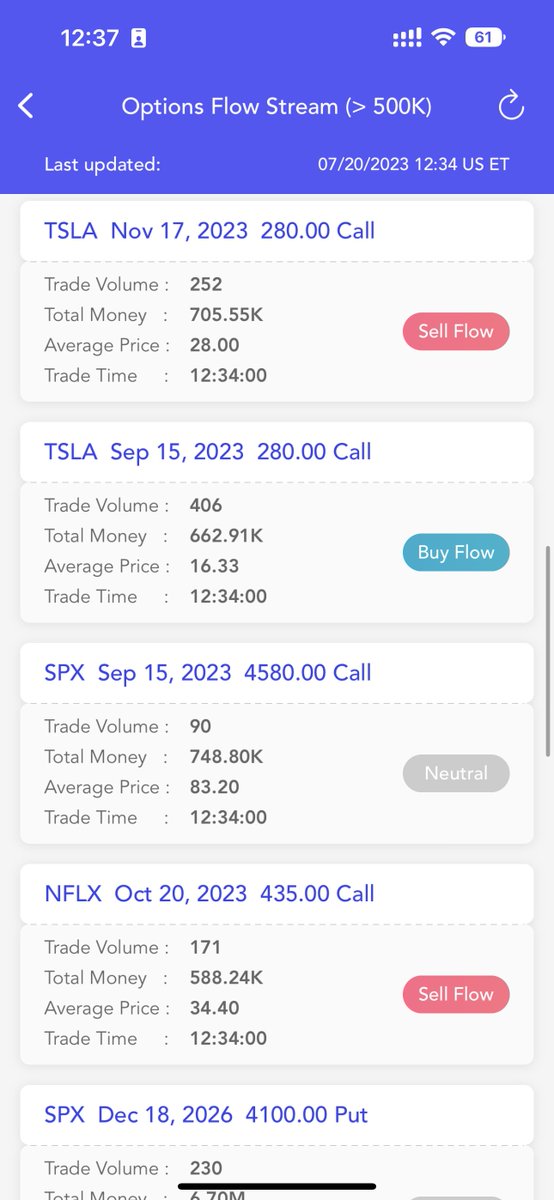 #Options Flow Stream Update $TSLA $NFLX $NVDA $KVUE $SPY $QQQ $SPX #OptionsTrading #OptionsFlow #optionstrade #optiontrading #stock #stocks #StockMarket #Investment #investing #invest #investor #investors #UOA https://t.co/Gr3YvQytXq https://t.co/cMiAKZKp6S