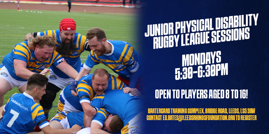RugbyLeeds's tweet photo. Did you catch our Junior PDRL team in action on the pitch during the Inclusivity Round last week?🏉

If you missed it, come see for yourself what an amazing opportunity this is🙌

Join us at our next training session👇
📅 Mondays
📍 Bartercard Training Complex
⏰ 5:30-6:30pm https://t.co/BQuTeV6cOW