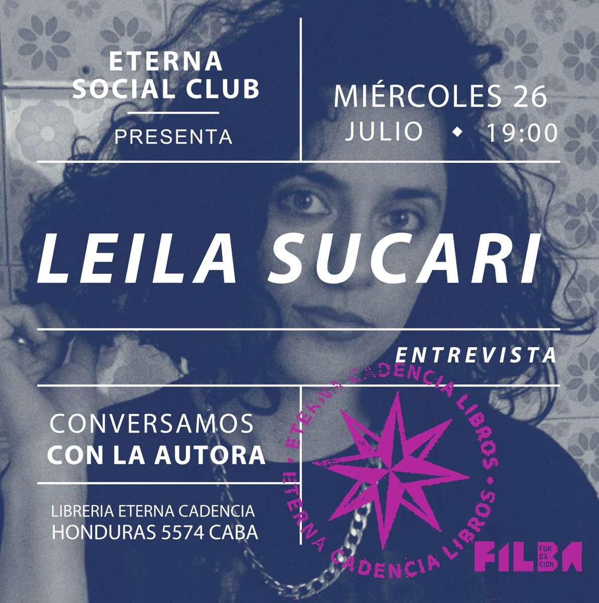 #EternaSocialClub⚡
Recibe a <a href="/LeilaSucari/">Leila Sucari</a> en <a href="/eternacadencia/">Eterna Cadencia</a>✨
Café, libros, una linda charla literaria.
¡Vengan!
eternasocialclub.com