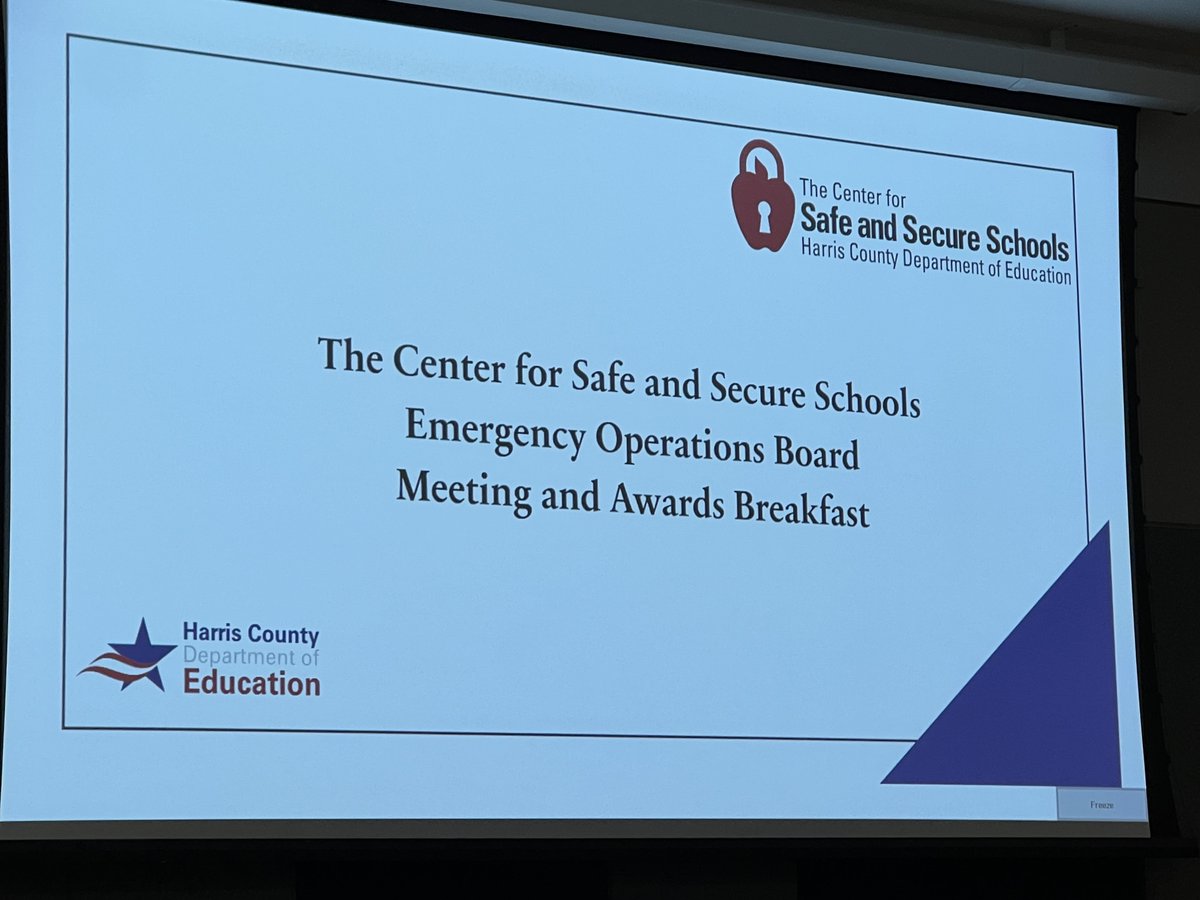 Crosby ISD was proud to be honored by the <a href="/CSSS_hcde/">Center for Safe and Secure Schools</a> during today's Awards Breakfast.

Exec. Dir. of Operations, Mr. Hicks, and Dir. of Student Services, Ms. White, accepted Crosby ISD's award for participation in the <a href="/HCDEtx/">Harris County Department of Education</a> Safe &amp; Supportive Schools program.

#CommUNITY