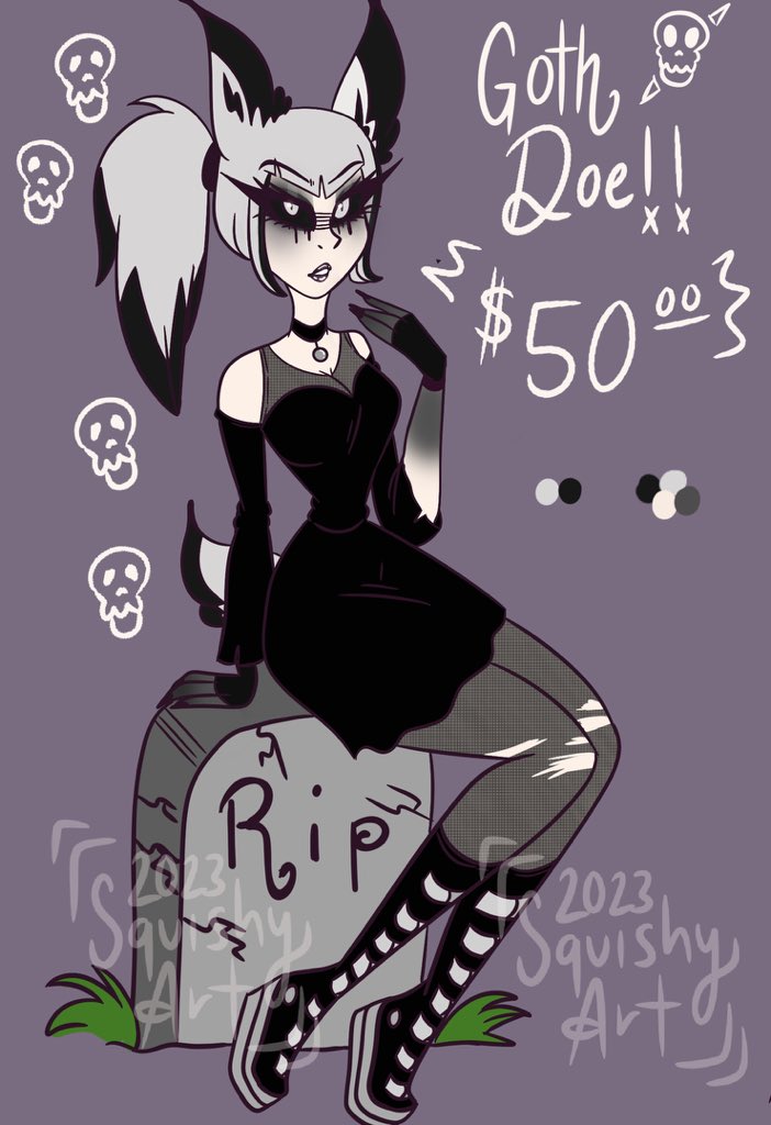 LordHaterWifey's tweet photo. So I made an adoptable! A goth Doe OC lol if your interested she is $50 buck :>

Dm if interested I could use the money TnT

#HazbinHotelOC #HelluvaBossOC #Adoption #DoeOC https://t.co/TEZC84JnYD