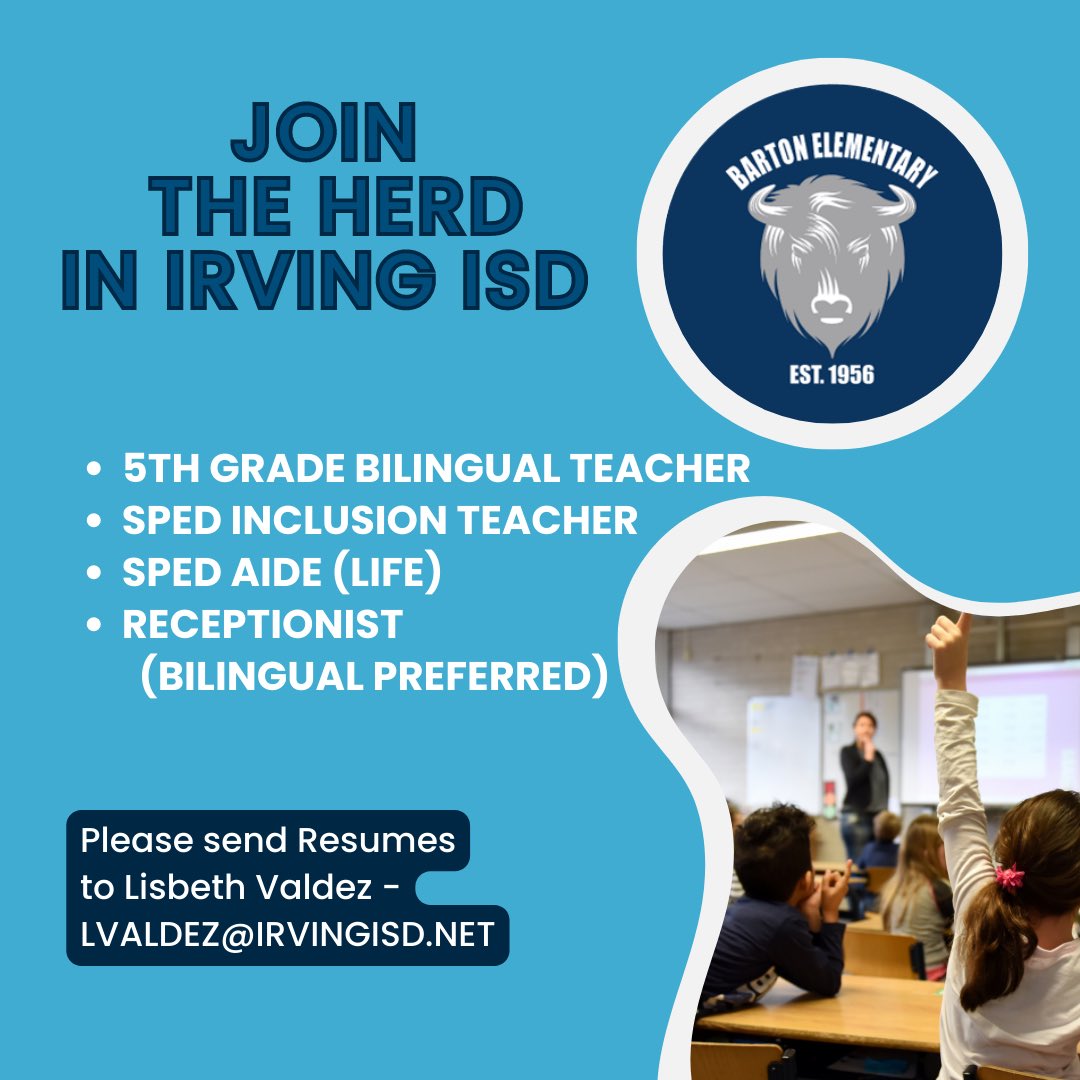 MsLValdez's tweet photo. The @BartonBuff family has a few openings left! Share this with a friend! https://t.co/AeD9mMOpOa
