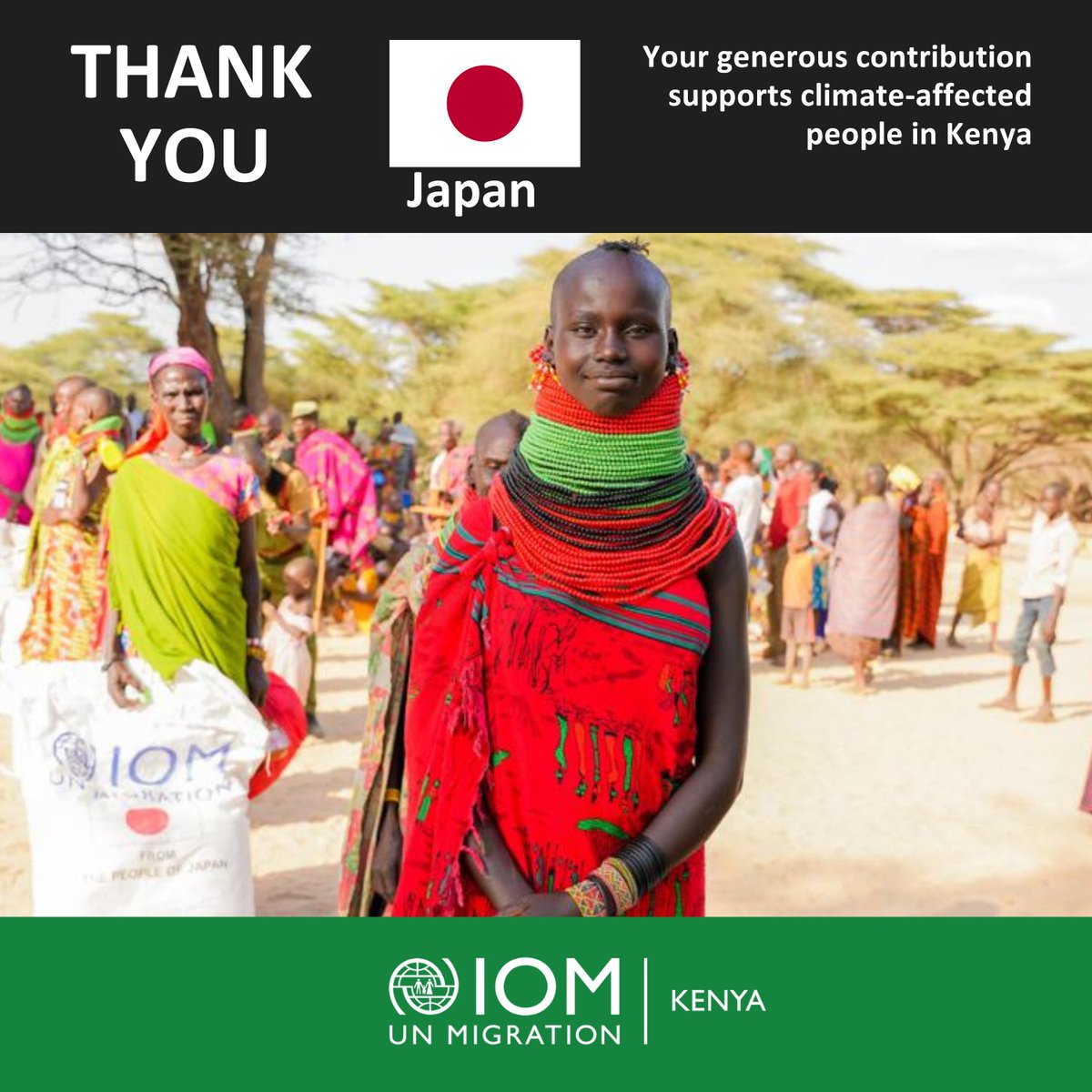 IOMKenya's tweet photo. With generous support from the Government of Japan 🇯🇵, IOM is providing humanitarian assistance to 58,000 people affected by #drought and resource-based conflicts in #Garisa and #Turkana Counties in #Kenya, and building their resilience. https://t.co/LWXjr5laPf