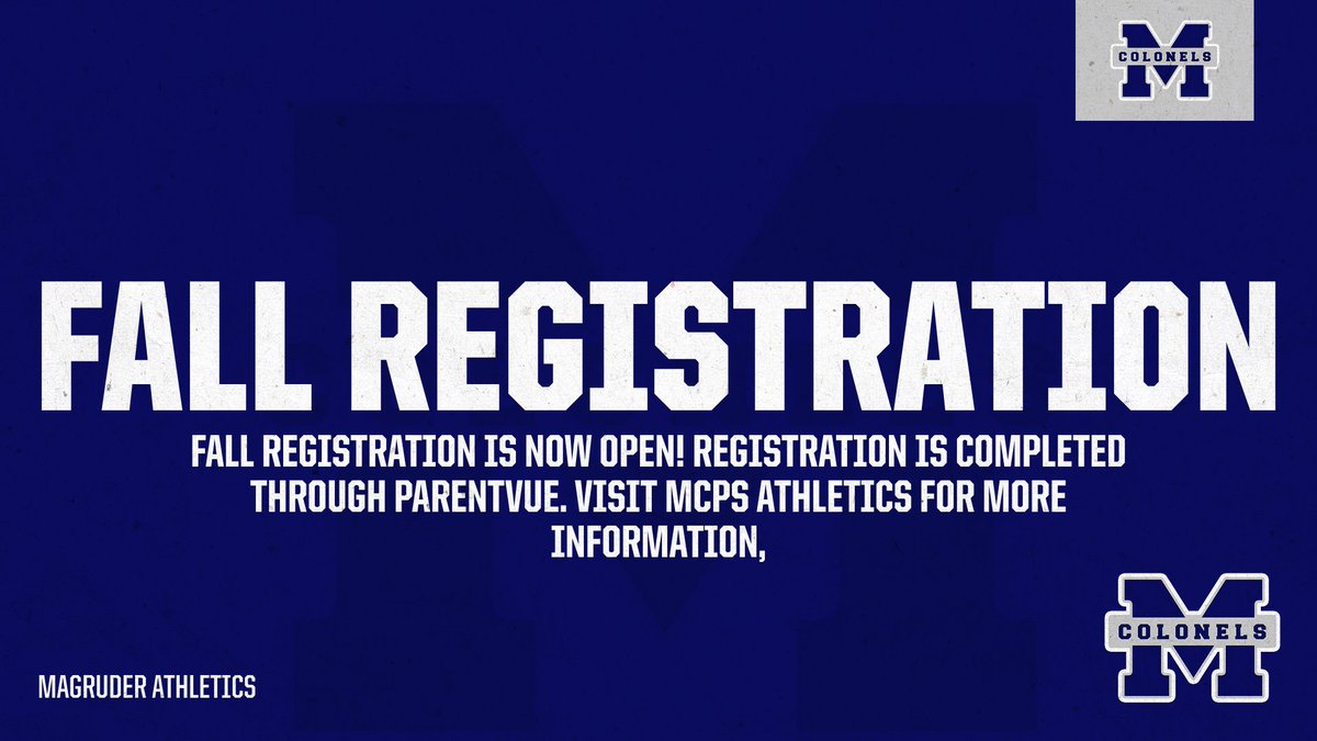 MagruderAD's tweet photo. We are hoping to expand use of our Magruder twitter account this coming year!  Check back for updates!   In the meantime, have you registered yet for fall sports? https://t.co/ZyAYzHY1nF