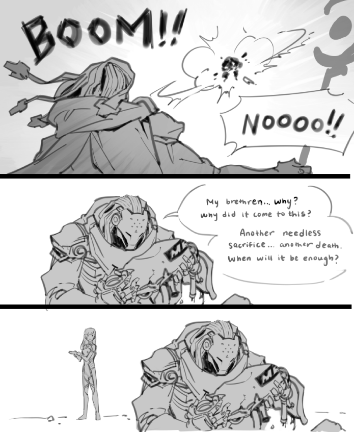 velsmells's tweet photo. [ overwatch ] Ramattra thinks dva's mech is an omnic without realizing there's a girl inside pt. 2 https://t.co/VedvB6csae