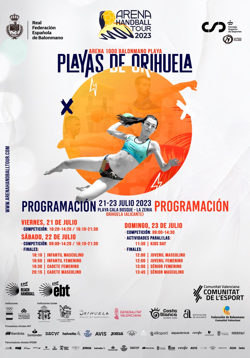 dxtsorihuela's tweet image. Y aquí está el programa! Nos vemos en la arena! 🤾‍♂️🏖️

#Arena1000 #EnjoyTheExperience #DontWorryBeachHandball #BalonmanoPlaya #Orihuela #DeportesOrihuela #UnPasoMás #PlayasDeOrihuelaParaísoCostero