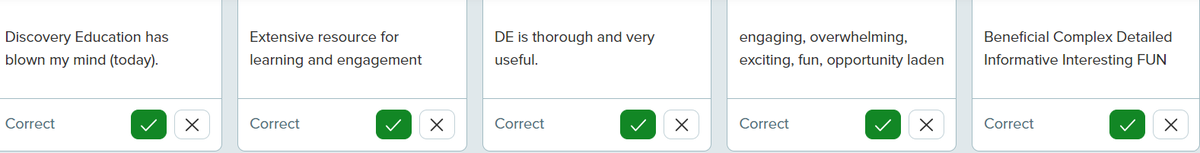 Maria Collins (@cubanteachrintx) on Twitter photo I had such a great day sharing <a href="/DiscoveryEd/">Discovery Education</a> with <a href="/ESCRegion11/">ESC Region 11</a> teachers. Here are some of their six word stories about DE that I collected using DE's Ask Live Quiz feature. I had such a great day sharing <a href="/DiscoveryEd/">Discovery Education</a> with <a href="/ESCRegion11/">ESC Region 11</a> teachers. Here are some of their six word stories about DE that I collected using DE's Ask Live Quiz feature.