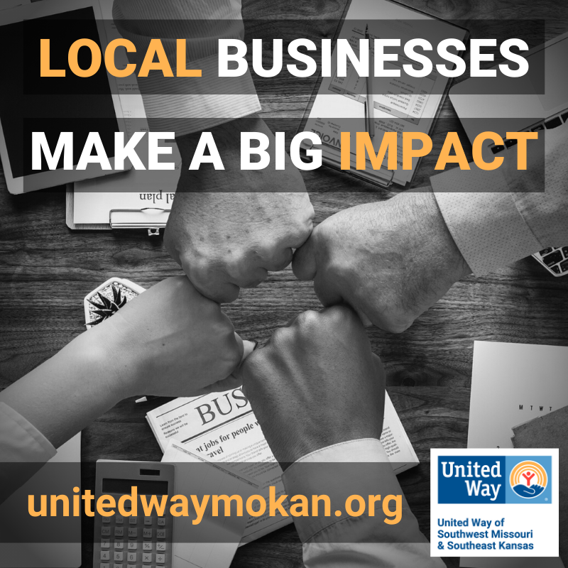 UnitedWayMoKan's tweet photo. We are proud to partner with local businesses and employees who put their money where their heart is to make a big impact in our communities. If you or your business would like to help impact your community, contact our offices in Joplin or Pittsburg for more information. https://t.co/d0uGLJGByO