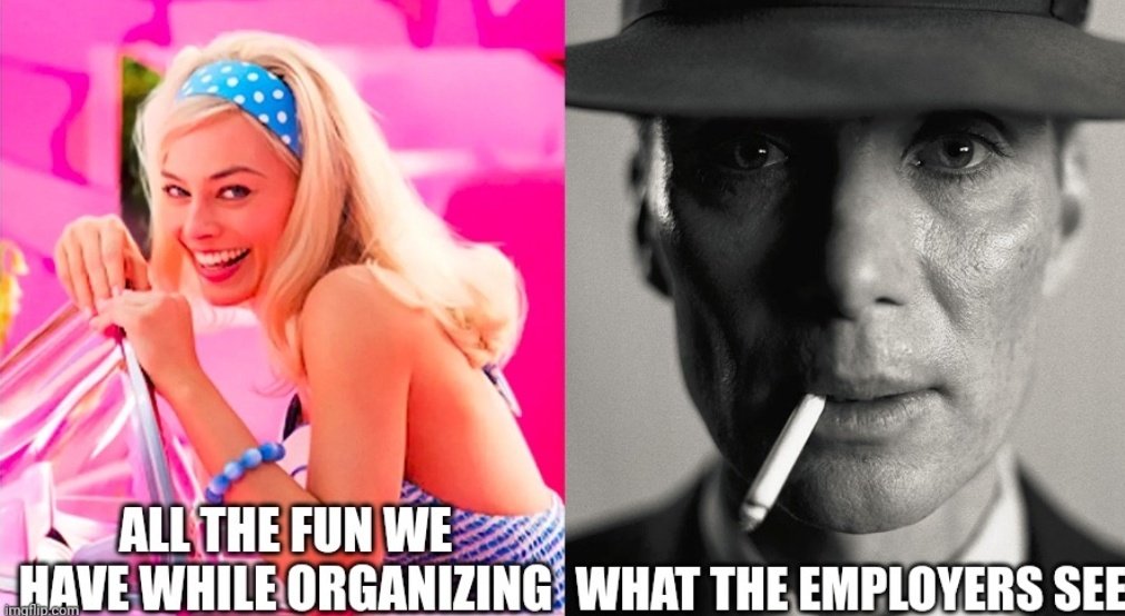 Ok it's hot. It's summertime. But this is the real shit. #Unionize! It is fun, but it also makes you scary as hell. You should try it .  
#barbie #OppenheimerMovie
#unions 
vpod.ch/mitglied
