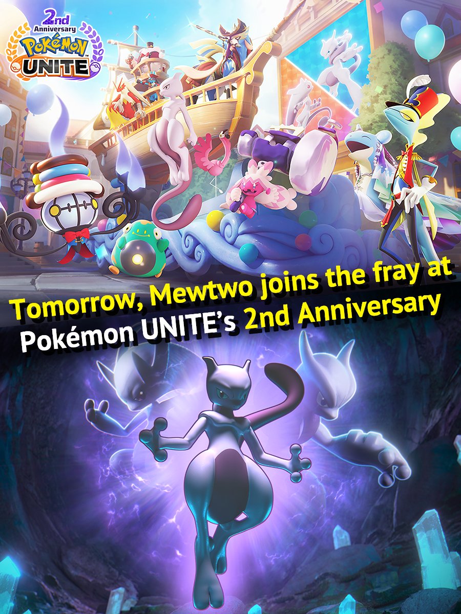 Pokémon UNITE on X: Are you prepared for the festivities? The #UNITE2nd  Anniversary arrives tomorrow along with Mewtwo! #PokemonUNITE   / X