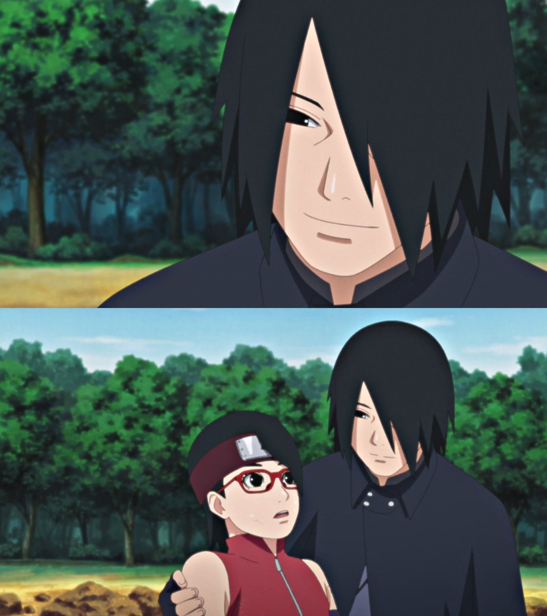 BoruParker's tweet photo. look like she does in the cover. My theory being Sarada repping the Uchiha earring on in support of her dad Sasuke Uchiha and repping Boruto’s jacket as a sing of comradery. It’s one way to low key prove Sasuke and Boruto’s Innocence. https://t.co/kfGw3dt0bk