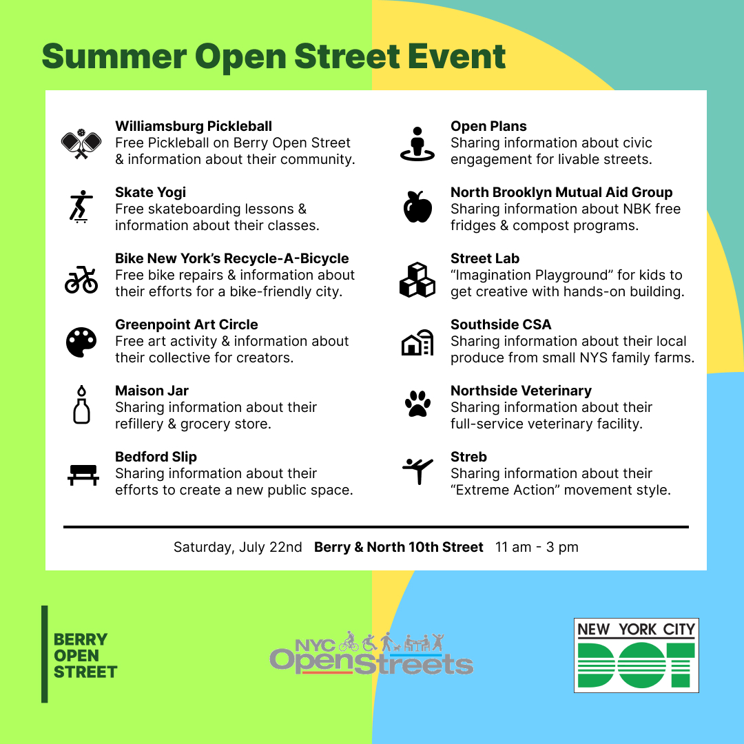 nbkopenstreets's tweet photo. Two days away! See you this Saturday from 11 am - 3pm on #BerryOpenStreet at North 10th for so much fun and community. ☀️ https://t.co/dskUE59vr8