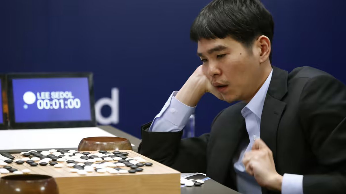 farairesearch's tweet photo. This is Lee Sedol in 2016 playing against AlphaGo. Despite a valiant effort, Lee lost. The AI was just too powerful. But, had Lee known about our ICML 2023 paper, Adversarial Policies Beat Superhuman Go AIs, things might have turned out differently! https://t.co/bqqJODvyFn🧵 https://t.co/KLHfIdMwUp