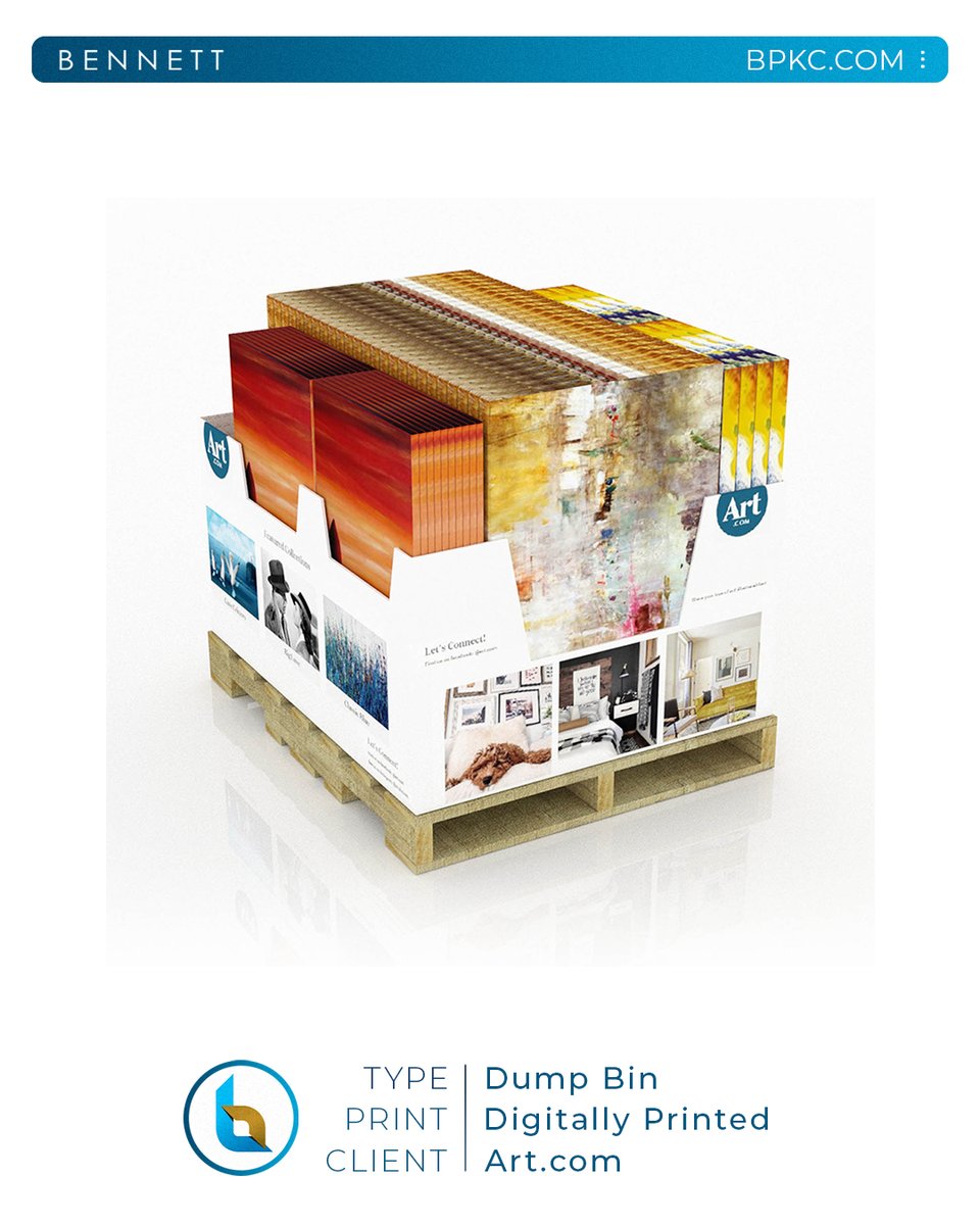 BennettPackagng's tweet image. Dump Bins can be more than just open bins, this display perfectly holds different works of art for customers to buy. #dumpbin #pointofpurchase #pop #display #manufacture #branding #marketingstrategy #design #designlife