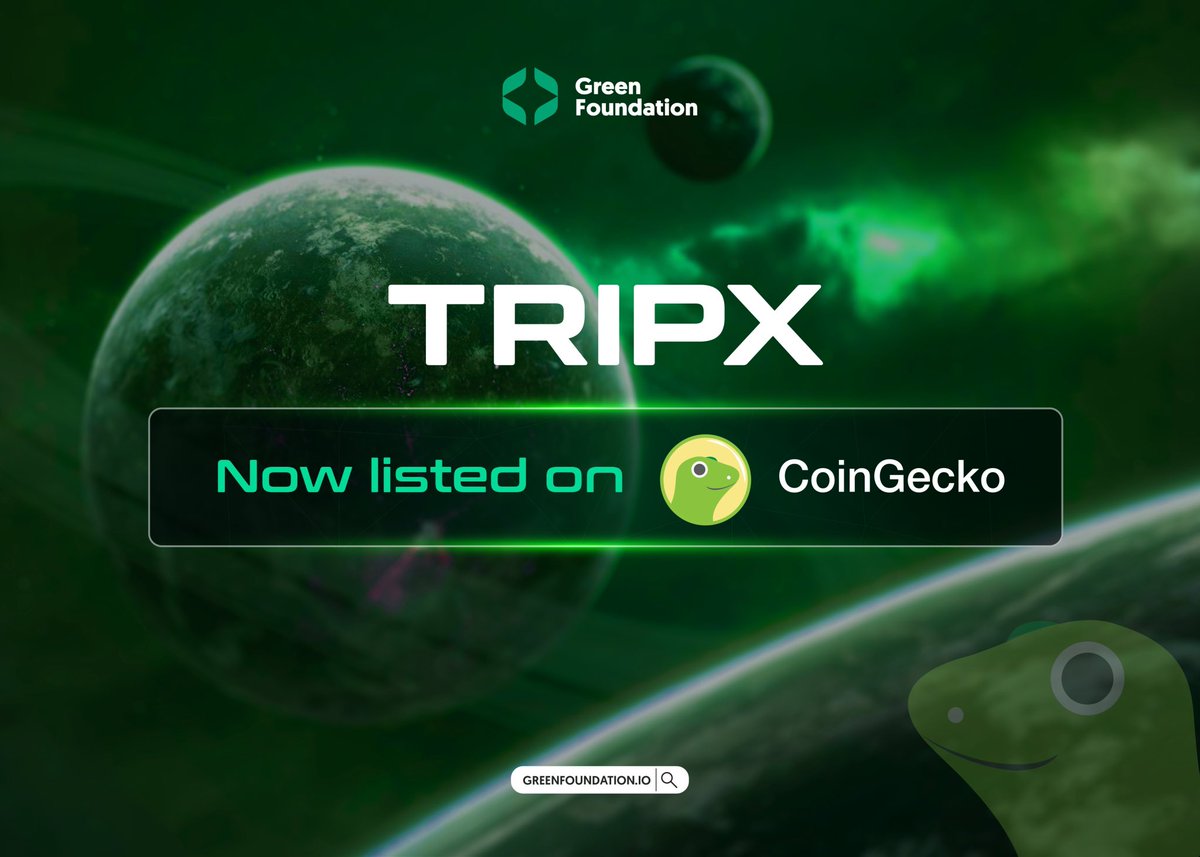 GreenFoundhssm's tweet photo. ๐ฃANNOUNCEMENT๐ฃ
Green Foundation token TRIPX has been listed on CoinGecko.
You can track Green Foundation and the TripX token at:
https://t.co/XhvLpkGwqZ
#greenfoundation #tripx https://t.co/AYtljHo7RJ