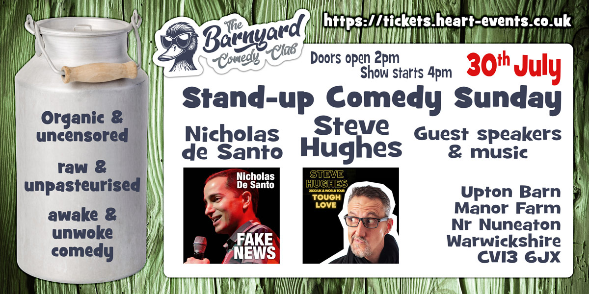SteveHughesComedian (@hughescome25238) on Twitter photo The 20th July already? Not long until 30th July, when I visit Nuneaton for a little Sunday Comedy. Hope to see you there.#stevehughes #stevehughescomedian #comedy #healthcare #naturalhealthcare #standupcomedy #standupcomedian <a href="/barnyardcomedy/">The Barnyard Comedy Club</a> The 20th July already? Not long until 30th July, when I visit Nuneaton for a little Sunday Comedy. Hope to see you there.#stevehughes #stevehughescomedian #comedy #healthcare #naturalhealthcare #standupcomedy #standupcomedian <a href="/barnyardcomedy/">The Barnyard Comedy Club</a>