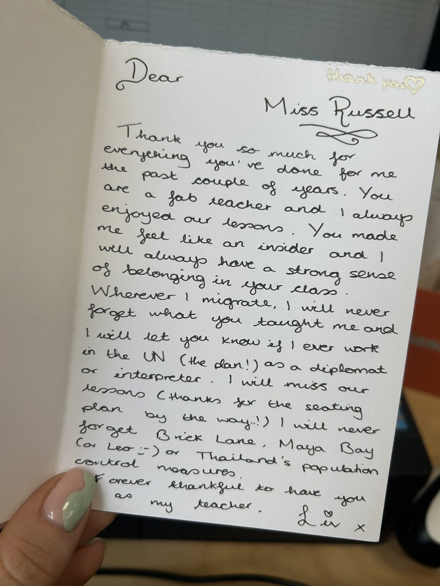 GeographyHru's tweet photo. Teaching is hard work, but when you get messages like this, it makes you remember why you do it 🥺❤️ https://t.co/FG5dkFob4u