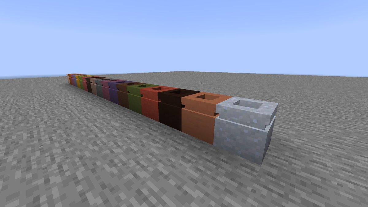 Dunno if I've ever shown it before but here's my take on the clay pots, made back in 2021. Made it for a youtube video that never came to be.

I wonder whether I still have the resource pack...
#Minecraft #trailsandtales