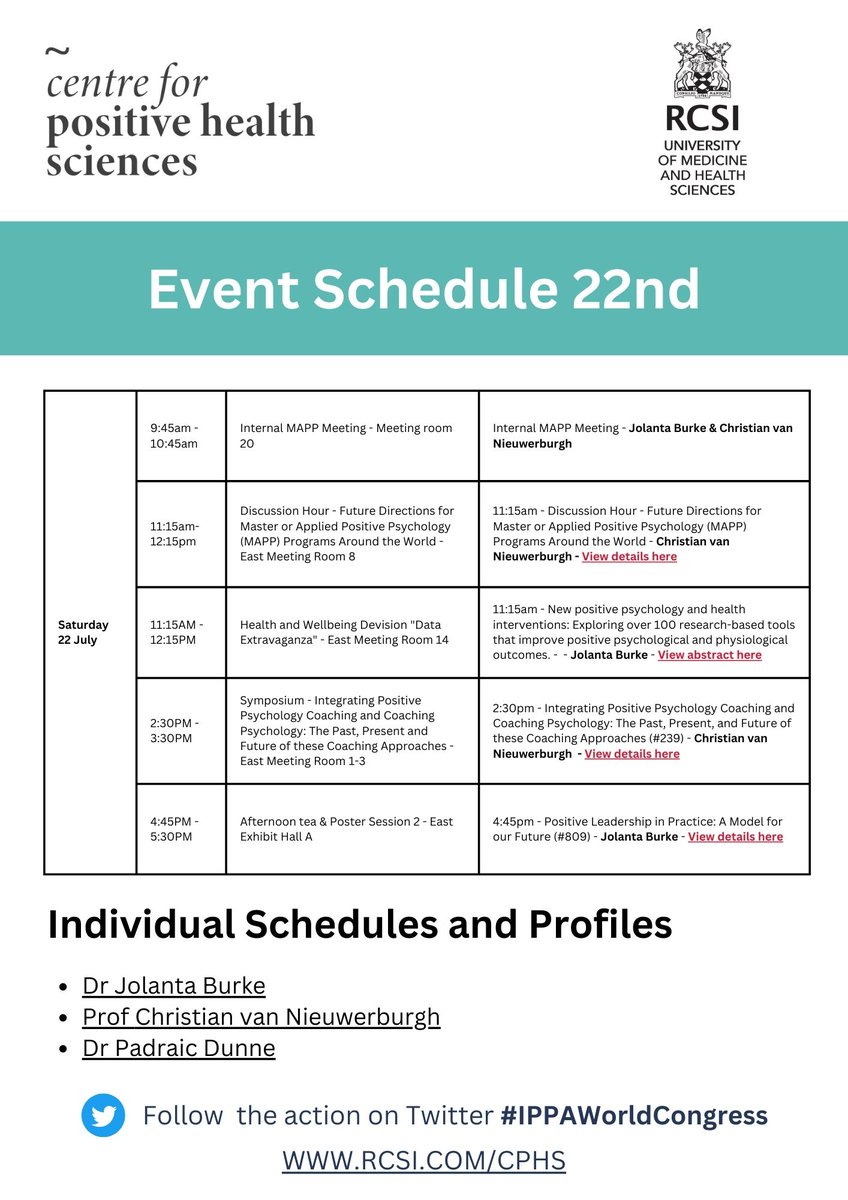 🌟Good morning to everyone attending the <a href="/IPPAnet/">IPPA Network</a> World Congress in #Vancouver today! 🌟

We've developed a clickable event schedule for the congress to make your experience even better! 🎉

Find your clickable schedule here: tinyurl.com/RCSIIPPA2023

#IPPAWorldCongress <a href="/RCSI_Irl/">RCSI</a>