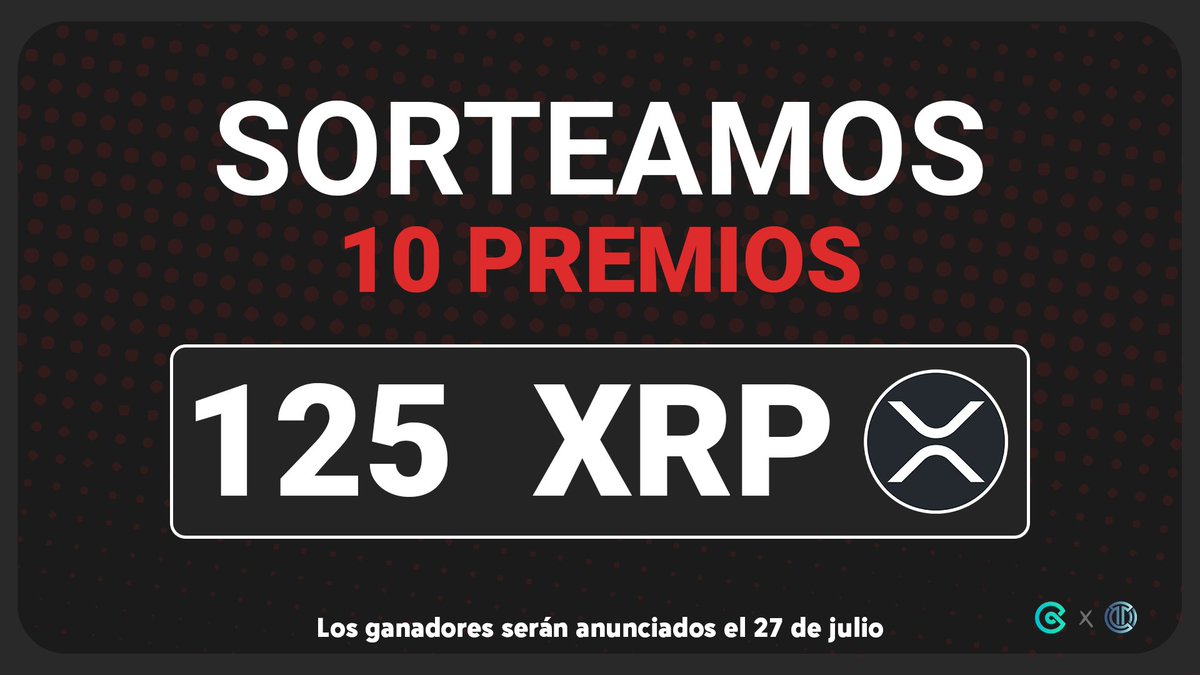 🔥 SORTEO de 125 $XRP  EN TOTAL 🔥

🎁10 premios

Requisitos: 
1⃣ Seguir <a href="/criptotemplo/">CriptoTemplo</a> y <a href="/CoinExSpanish/">CoinEx Spanish</a>
2⃣ Like ❤ y RT 🔁 
3⃣ Menciona 2 amigos reales 

Guarda este tweet para que no se te olvide 👇
