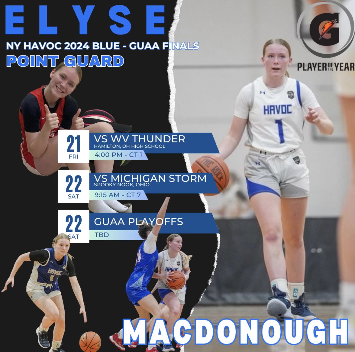 ElyseMacdonough's tweet photo. Heading to Ohio! Excited to showcase my talent in the GUAA Finals! #uncommitted @nyhavoc 💙 https://t.co/2jxEnVFJGI