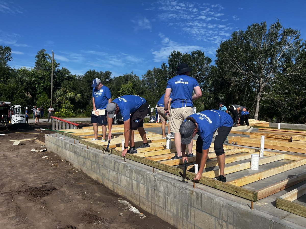 LightningFDN's tweet photo. Members of our Vinik Sports Group team are spending another day supporting Habitat for Humanity Hurricane Ian rebuild efforts, this time at two different house sites in Charlotte County! https://t.co/rGIaUS9ChQ