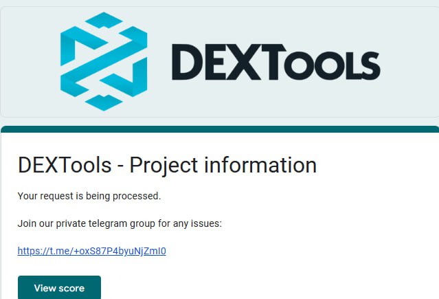 Dextools update is paid!

TX for Reference: etherscan.io/tx/0x96a81a84c…